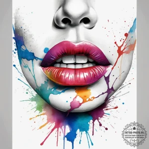 Tattoo sketch single line of a person's lips,... - эскиз тату (№1757445060_0, 09.09.2025 19:11) — tattoo-photo.ru