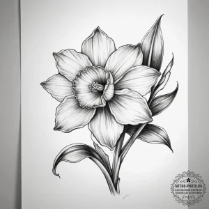 Tattoo sketch daffodil - эскиз тату (№1757447033_0, 09.09.2025 19:43) — tattoo-photo.ru