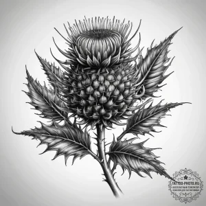 Tattoo sketch thistle, tattoo sketch design,... - эскиз тату (№1757449410_0, 09.09.2025 20:23) — tattoo-photo.ru