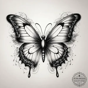 Tattoo sketch абстрактная бабочка, ink illust... - эскиз тату (№1757449604_0, 09.09.2025 20:26) — tattoo-photo.ru
