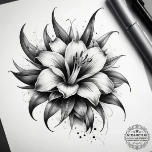 Tattoo sketch desert pea, concept art for tat... - эскиз тату (№1757453962_0, 09.09.2025 21:39) — tattoo-photo.ru
