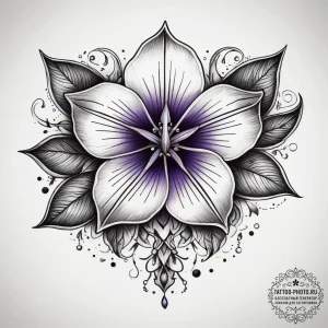 Tattoo sketch bellflower, concept art for tat... - эскиз тату (№1757455556_0, 09.09.2025 22:05) — tattoo-photo.ru
