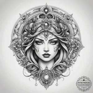 Tattoo sketch cosmic beginning, concept art f... - эскиз тату (№1757456541_0, 09.09.2025 22:22) — tattoo-photo.ru