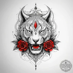 Tattoo sketch red - эскиз тату (№1757459135_0, 09.09.2025 23:05) — tattoo-photo.ru