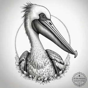 Tattoo sketch puns a pelican that says "i'm a... - эскиз тату (№1757460734_0, 09.09.2025 23:32) — tattoo-photo.ru