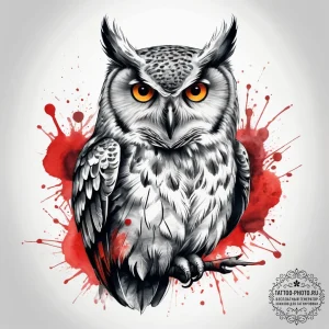 Tattoo sketch sketch сова, artistic tattoo sk... - эскиз тату (№1757461524_0, 09.09.2025 23:45) — tattoo-photo.ru