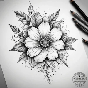 Tattoo sketch sundress with a floral pattern,... - эскиз тату (№1757463129_0, 10.09.2025 00:12) — tattoo-photo.ru