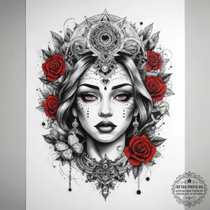 Tattoo sketch divine love, concept art for ta... - эскиз тату (№1757468462_0, 10.09.2025 01:41) — tattoo-photo.ru