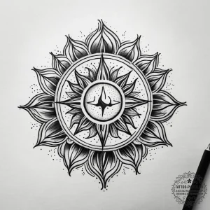Tattoo sketch flame with a sun, tattoo sketch... - эскиз тату (№1757469646_0, 10.09.2025 02:00) — tattoo-photo.ru