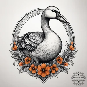 Tattoo sketch puns a goose that says "i'm a g... - эскиз тату (№1757472160_0, 10.09.2025 02:42) — tattoo-photo.ru