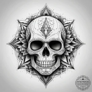 Tattoo sketch skull with a knife, tattoo draw... - эскиз тату (№1757472548_0, 10.09.2025 02:49) — tattoo-photo.ru