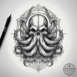 Tattoo sketch kraken, tattoo drawing outline,... - эскиз тату (№1757473904_0, 10.09.2025 03:11) — tattoo-photo.ru