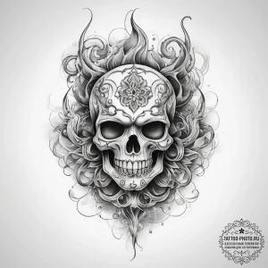 Tattoo sketch узор с дымом - эскиз тату (№1757474096_0, 10.09.2025 03:14) — tattoo-photo.ru