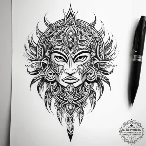 Tattoo sketch tribal узор - эскиз тату (№1757474483_0, 10.09.2025 03:21) — tattoo-photo.ru