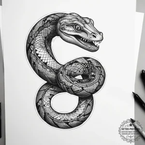 Tattoo sketch boa constrictor, tattoo flash s... - эскиз тату (№1757475065_0, 10.09.2025 03:31) — tattoo-photo.ru