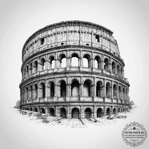 Tattoo sketch ancient roman coliseum, tattoo... - эскиз тату (№1757476617_0, 10.09.2025 03:56) — tattoo-photo.ru