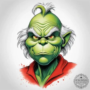 Tattoo sketch the grinch with a scale, tattoo... - эскиз тату (№1757482437_0, 10.09.2025 05:33) — tattoo-photo.ru