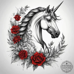 Tattoo sketch unicorn rider, artistic tattoo... - эскиз тату (№1757483017_0, 10.09.2025 05:43) — tattoo-photo.ru