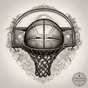 Tattoo sketch basketball with a backboard, ar... - эскиз тату (№1757488837_0, 10.09.2025 07:20) — tattoo-photo.ru