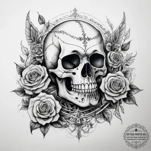 Tattoo sketch skeleton, tattoo line art, deta... - эскиз тату (№1757489809_0, 10.09.2025 07:36) — tattoo-photo.ru
