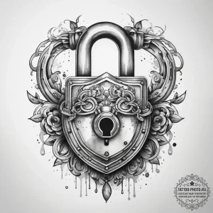 Tattoo sketch chain and padlock, tattoo flash... - эскиз тату (№1757490970_0, 10.09.2025 07:56) — tattoo-photo.ru