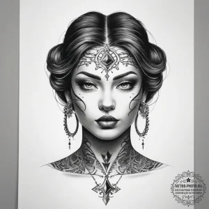 Tattoo sketch divine self - эскиз тату (№1757491550_0, 10.09.2025 08:05) — tattoo-photo.ru