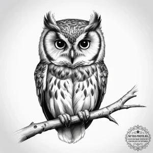 Tattoo sketch saw-whet owl - эскиз тату (№1757494074_0, 10.09.2025 08:47) — tattoo-photo.ru