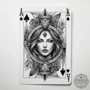 Tattoo sketch gambit playing cards, concept a... - эскиз тату (№1757495241_0, 10.09.2025 09:07) — tattoo-photo.ru
