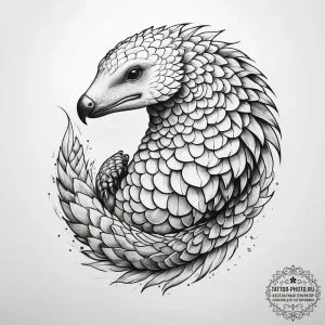Tattoo sketch pangolin - эскиз тату (№1757497574_0, 10.09.2025 09:46) — tattoo-photo.ru