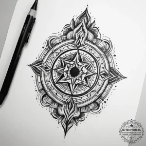 Tattoo sketch a magical amulet, concept art f... - эскиз тату (№1757498542_0, 10.09.2025 10:02) — tattoo-photo.ru
