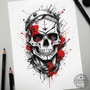 Tattoo sketch trash polka military, concept a... - эскиз тату (№1757503003_0, 10.09.2025 11:16) — tattoo-photo.ru