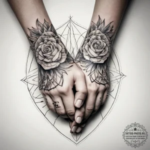 Tattoo sketch hands with a memorial, tattoo d... - эскиз тату (№1757504166_0, 10.09.2025 11:36) — tattoo-photo.ru