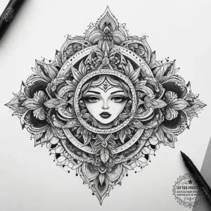 Tattoo sketch узор на животе, tattoo flash sh... - эскиз тату (№1757507525_0, 10.09.2025 12:32) — tattoo-photo.ru