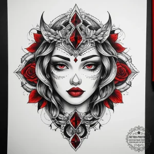 Tattoo sketch ruby, tattoo flash sheet design... - эскиз тату (№1757512020_0, 10.09.2025 13:47) — tattoo-photo.ru