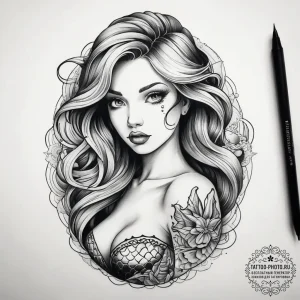 Tattoo sketch mermaid tattoo, artistic tattoo... - эскиз тату (№1757516359_0, 10.09.2025 14:59) — tattoo-photo.ru