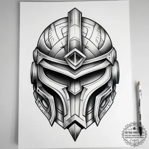 Tattoo sketch warrior helmet, tattoo flash sh... - эскиз тату (№1757516958_0, 10.09.2025 15:09) — tattoo-photo.ru