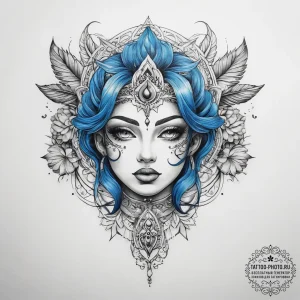 Tattoo sketch blue - эскиз тату (№1757517356_0, 10.09.2025 15:15) — tattoo-photo.ru