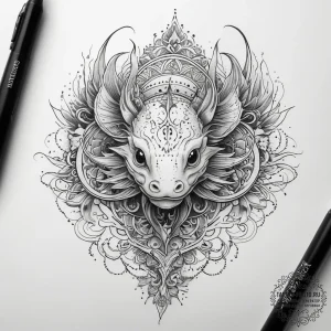 Tattoo sketch axolotl, tattoo line art, black... - эскиз тату (№1757518535_0, 10.09.2025 15:35) — tattoo-photo.ru