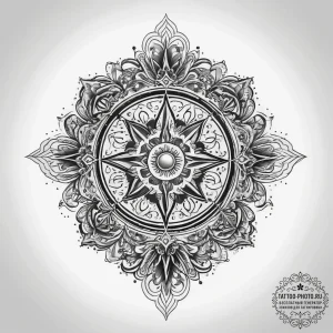 Tattoo sketch historical scroll with a symbol... - эскиз тату (№1757519341_0, 10.09.2025 15:49) — tattoo-photo.ru