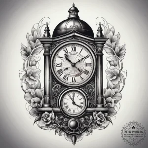 Tattoo sketch victorian era clock tower, conc... - эскиз тату (№1757531067_0, 10.09.2025 19:04) — tattoo-photo.ru