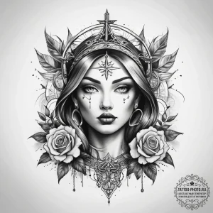 Tattoo sketch blessed narrative - эскиз тату (№1757532827_0, 10.09.2025 19:33) — tattoo-photo.ru