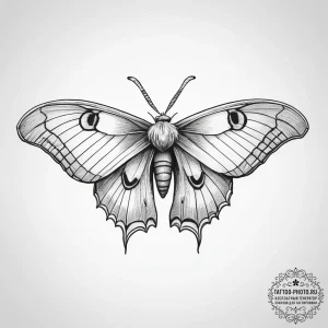 Tattoo sketch polyphemus moth, tattoo line ar... - эскиз тату (№1757538447_0, 10.09.2025 21:07) — tattoo-photo.ru