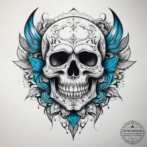 Tattoo sketch skull, tattoo flash sheet desig... - эскиз тату (№1757543516_0, 10.09.2025 22:31) — tattoo-photo.ru