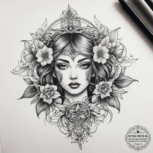 Tattoo sketch elegant tattoo, tattoo flash sh... - эскиз тату (№1757543906_0, 10.09.2025 22:38) — tattoo-photo.ru