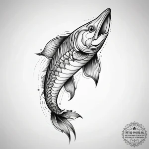 Tattoo sketch pike, artistic tattoo sketch, c... - эскиз тату (№1757547985_0, 10.09.2025 23:46) — tattoo-photo.ru
