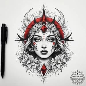Tattoo sketch cosmic presence, tattoo flash s... - эскиз тату (№1757548565_0, 10.09.2025 23:56) — tattoo-photo.ru