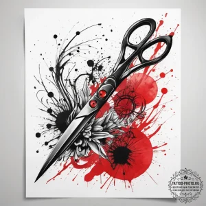 Tattoo sketch scissors with a comb, tattoo dr... - эскиз тату (№1757550114_0, 11.09.2025 00:21) — tattoo-photo.ru