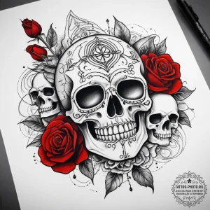 Tattoo sketch red, concept art for tattoo, bl... - эскиз тату (№1757550695_0, 11.09.2025 00:31) — tattoo-photo.ru