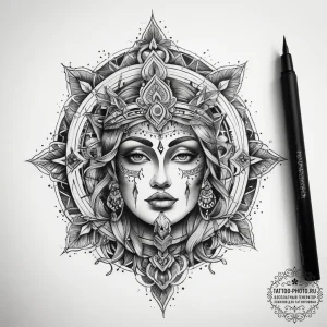 Tattoo sketch sacred depiction, tattoo flash... - эскиз тату (№1757550889_0, 11.09.2025 00:34) — tattoo-photo.ru