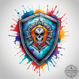 Tattoo sketch shield, concept art for tattoo,... - эскиз тату (№1757551278_0, 11.09.2025 00:41) — tattoo-photo.ru